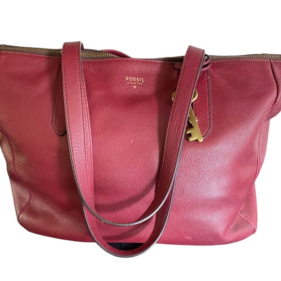 Fossil Jenna Cow Hide Leather Shoulder Tote Bag - Picture 2 of 14